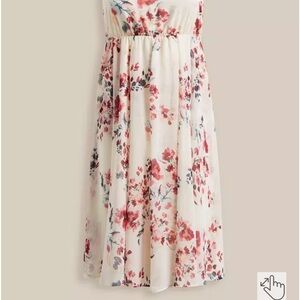Torrid Floral Print Dress - Pink and Cream